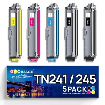 Immagine di GPC Image Compatibili Cartucce di Toner Sostituzione per Brother TN241 TN245 MFC 9140CDN 9340CDW 9330CDW HL 3140CW DCP 9020CDW 9022CDW (Nero Ciano Magenta Giallo, 5 Pack)