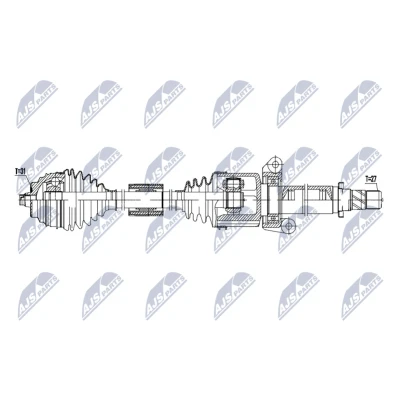 Immagine di NTY NPW BM 254 Albero motore / Semiasse Assale anteriore Dx 933mm Trasmissione automatica