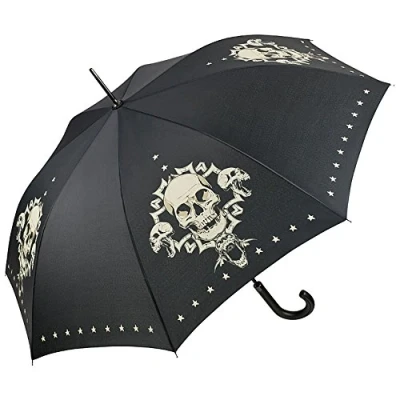 Immagine di VON LILIENFELD® Ombrello Pioggia Lungo Classico Automatico Donna Uomo Teschio Skull