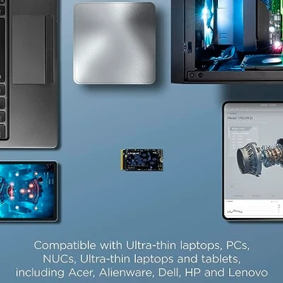 Immagine di Integral SSD M.2 NVMe 2242 PCIe Gen3 x4 da 1 TB velocità di lettura fino a 3400MB/s, scrittura 3000MB/s Unità stato solido interna. PC, NUC, compatibile con laptop e tablet