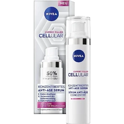 Immagine di NIVEA Cellular Expert Filler, siero concentrato anti età, 40 ml, rughe con acido ialuronico e folico, per pelli più giovani