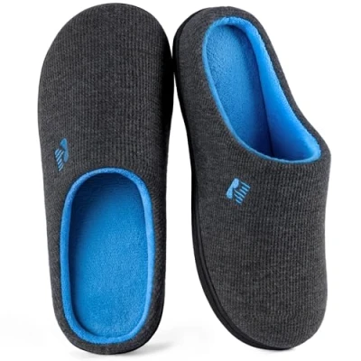 Immagine di RockDove Bicolore Pantofola da Donna in Memory Foam, 38/39 EU, Grigio Scuro e Blu