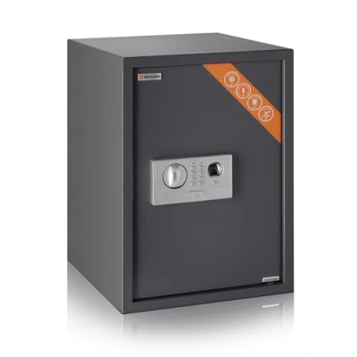 Immagine di Brihard Cassaforte Biometrica 2 in 1 con Tastiera e impronte digitali aziendale LCD 50x35x36 cm Cassetta di sicurezza Elettronica serratura anti urto indicatori LED