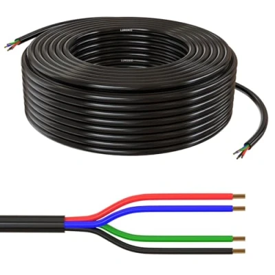Immagine di Lumonic 4x 0,34mm² cavo di controllo LED nero 5m I a 4 conduttori con guaina flessibile schermato, prolunga LiYY, ali