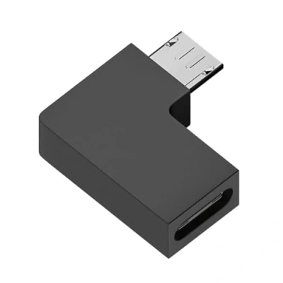 Immagine di GMBYLBY Convertitore da tipo C femmina a micro USB maschio, 480 mbps, USB, angolato di 90 gradi, per connettore prolunga C, maschio