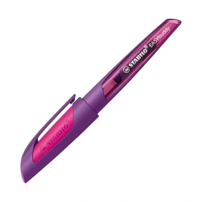 Immagine di Penna Stilografica Ergonomica per bambini STABILO EASYbuddy in Lilla/Magenta Punta Standard Cartuccia Blu inclusa