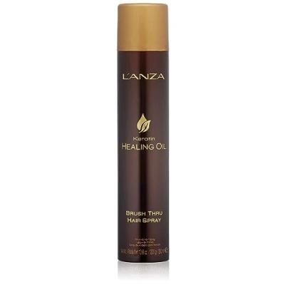 Immagine di L&#039;ANZA Keratin Healing Oil Brush Thru Hair spray With Medium Hold Effect, For a Shiny Finishing and Long lasting look, Triple UV heat Protection,Suitable All Types (10.6 Fl Oz)
