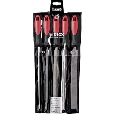Immagine di Dick 1314202 2K KIT lime per officina 5pz. con impugnatura bicomponente Lunghezza di taglio 200 mm 1