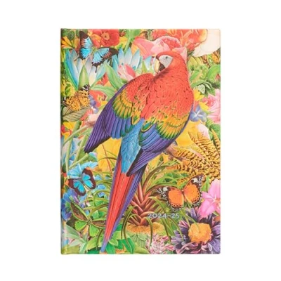 Immagine di Paperblanks Agende 18 Mesi 2025, Giardino Tropicale, Midi, Orizzontale, Chiusura con Fascia Elastica