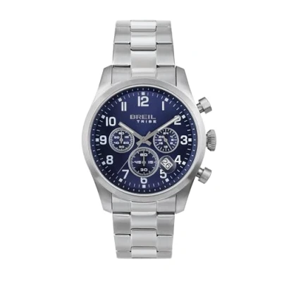 Immagine di Breil Orologio UOMO CLASSIC ELEGANCE quadrante MONO COLORE BLU movimento CRONOGRAFO QUARZO e BRACCIALE ACCIAIO ARGENTO EW0661