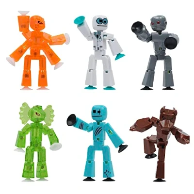 Immagine di Zing Stikbot Monster Werewolf &amp; Cyborg Pack, set di 6 personaggi da collezione Stikbot, mostri collezione, animazione Stop Motion, ideale per bambini dai 4 anni in su