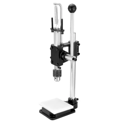 Immagine di QWORK® Macchina per goffratura e punzonatura della pelle con mandrino da 12,7 mm piastra protettiva in nylon, compatibile perforatrice, scalpello cucitura, timbro