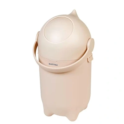 Immagine di Secchio per pannolini Nattou Dropy, inodore, facile da aprire con una mano, 49,5 x 28 cm, polipropilene/ABS, beige