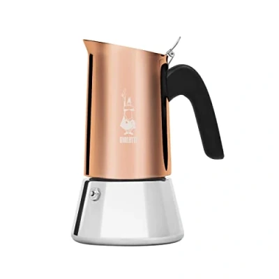 Immagine di Bialetti Caffettiera New Venus Bronze 4 Tazze, Manico anti scottatura, Adatta a Induzione, Tazze (170 ml), Acciaio Inossidabile, Bronzo
