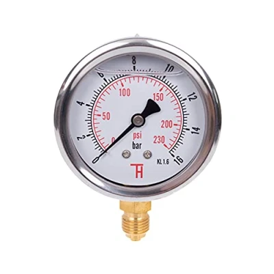 Immagine di THERMIS Manometro (0 16 bar) Resistente agli urti G 1/4 connettore dal basso 63 mm 304G