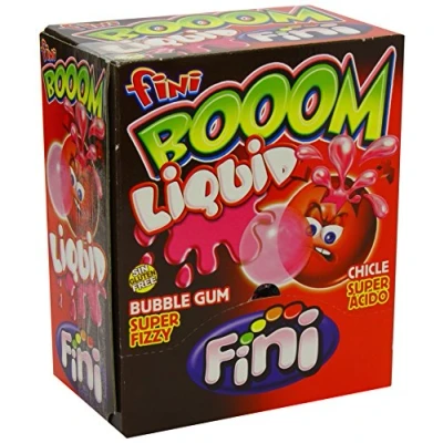 Immagine di Fini Chicle Liquid Boom 6D Gomme da Masticare Ripiene alla Fragola Box 200 Unità