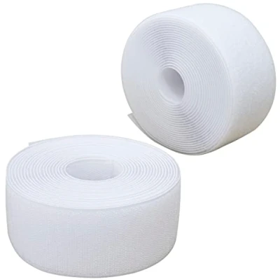 Immagine di AERZETIX C65997 Nastro/rotolo di scratch 50mm 5 metri auto aggrappante organizer/fermacavo striscia aggancio sacchetto indumento cinghia colore: bianco in poliammide e poliestere