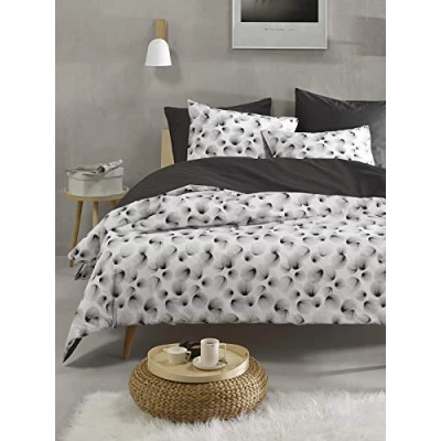 Immagine di De Witte Lietaer Aileen Parure copripiumino e federe, in cotone, 240 x 220 cm, colore: Bianco/Nero