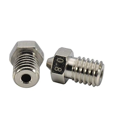 Immagine di 2pcs Aggiornamento Stampante 3D M6 Filettatura Ottone Placcato Ugelli Resistente all&#039;usura per 1.75mm V6 Hotend Titan Aero Estrusore Prusa I3 MK3 MK3S Anycubic Mega Printer (2x0.8mm)