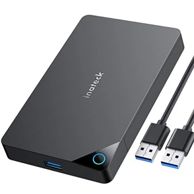 Immagine di Inateck Alloggiamento per Hard Disk Esterno, USB 3.0 da 2,5 Pollici, HDD SATA 7 mm/9,5 mm, 2,5&quot; e SSD, Supporta UASP (FE2013)