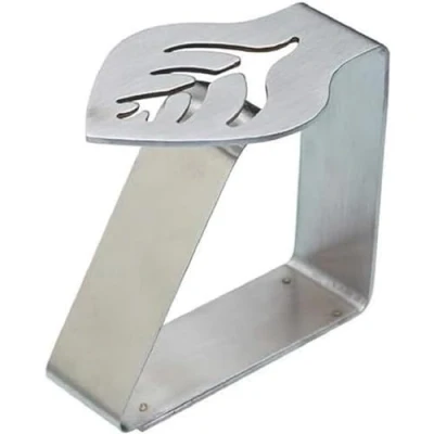 Immagine di KitchenCraft, Clip di peso per tovaglia in acciaio inox, morsetti copritavolo, fissaggio sicuro autoregolabile, design a foglia, 6 x 5 cm, set 4, argento