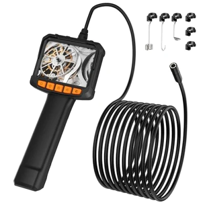 Immagine di Telecamera Endoscopica Con Luce,Serpente Di Ispezione Pancellent 1920P, Display a Colori HD,Periscopio Industriale Impermeabile 8 luci LED Regolabili,Telecamera Fognaria Cavo Semirigido 5M