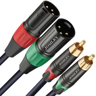 Immagine di JOMLEY Cavo da RCA a XLR, doppio maschio XLR HiFi Stereo Audio Connection Interconnect Cord per Altoparlante, Amplificatori, Sistemi 3 Metri