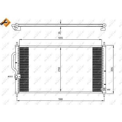 Immagine di NRF EASY FIT 35627 Condensatore con anello tenuta 15,5 10,1 Alluminio 555