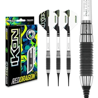 Immagine di RED DRAGON Ikon 1.2 Set di freccette professionali in tungsteno, 20 g, con alette e steli