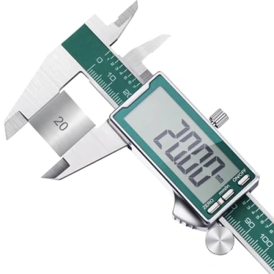 Immagine di Calibro Digitale, Precisione Calibri in Acciaio Inox 150mm con Ampio Display LCD Pollici/Millimetri Conversione Elettronico per Misurazione Esterne, Interne, Profondità e di Passo