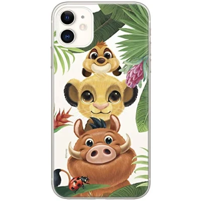 Immagine di ERT GROUP custodia per cellulare Apple Iphone 11 originale e con licenza ufficiale Disney, modello Simba &amp; Friends 003 adattato alla forma dello smartphone, parzialmente trasparente