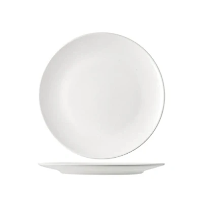 Immagine di H&amp;h set 6 piatti piani denver in stoneware bianco cm 26