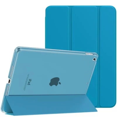 Immagine di MoKo Cover per Nuovo iPad 9 2021 / 8 2020 7 2019, 10.2 Case Ultra Sottile Leggero Custodia in Tri fold Auto Sveglia/Sonno con Retro Semi trasparente Rigido, Porto Blu