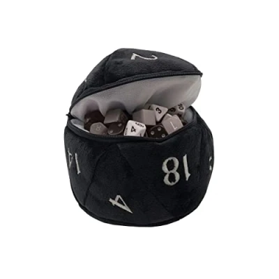 Immagine di Board Games Dice Bag Ultra Pro D20 Borsa per Dadi in Peluche, Colore Nero, 15680