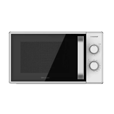 Immagine di Cecotec Forno a Microonde Grandheat 4110 da 23 litri, 800 W, 6 stadi, tecnologia 3D Wave, rivestimento iTech anti sporco, timer, modalità di scongelamento, bianco con porta Full Crystal