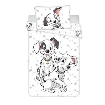 Immagine di Jerry Fabrics Parure da letto 101 dalmata, per lettino o piccolo, copripiumino 100 x 135 cm + federa 40 60 cm, reversibile