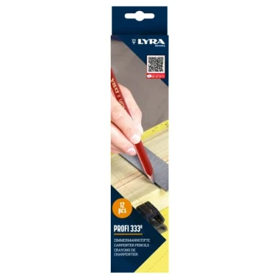 Immagine di LYRA L4332101 Matita da carpentiere 333 ovale, lunghezza 24 cm, confezione 12 pezzi