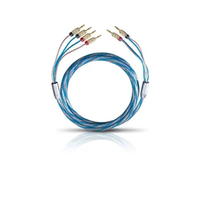 Immagine di Oehlbach bi Tech 4B cavo altoparlanti wiring Argentato 2 x 2,5/2 4,0 mm², con connettore a banana colore blu