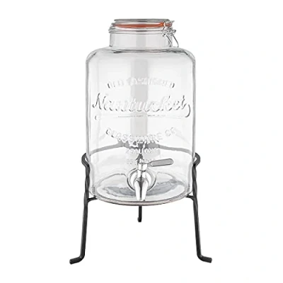 Immagine di Olympia Nantucket Style drink dispenser con supporto metallico, fusto contenitore