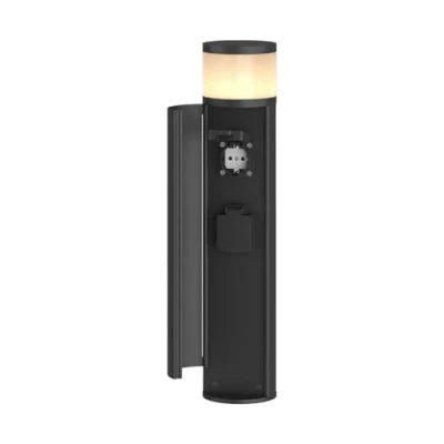 Immagine di Lucande lampada LED da esterni &#039;Corban&#039; colore Grigio, in Alluminio (1 luce, lampadina inclusa) lampioncino, paletto luminoso, viale, lampione