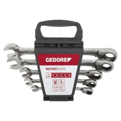 Immagine di Gedore RED 3300872 R07205005 Set chiavi a cricchetto combinato 5 parti