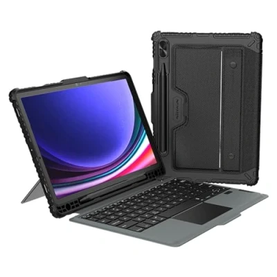 Immagine di Nillkin Custodia per tastiera paraurti adatta Samsung Galaxy Tab S9 Plus Bluetooth con a libro cursore fotocamera Standard, supporto stilo e tasti