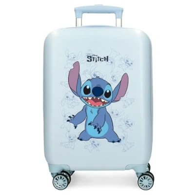 Immagine di Joumma Bags Disney Happy Stitch Valigie da Cabina, Set valigie, realizzato in ABS, materiale resistente e leggero, chiusura a combinazione laterale, Felice, Valigia