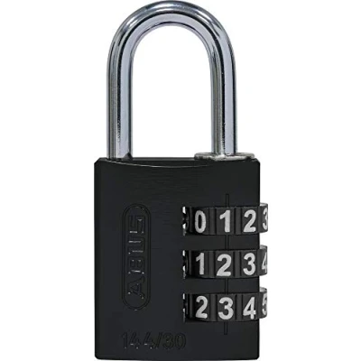 Immagine di ABUS Lucchetto a combinazione in alluminio 144/30 nero con numeri grandi, 80797
