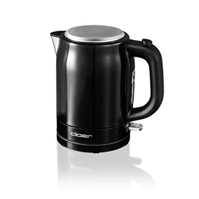 Immagine di Cloer 4510 Bollitore Elettrico in Acciaio Inossidabile, 2200 W, indicatore del livello dell&#039;acqua, protezione contro il surriscaldamento e funzionamento a secco, 1 litro, nero