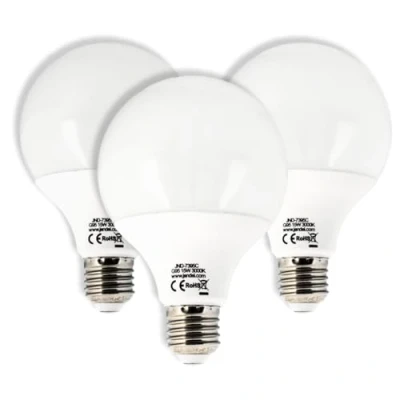 Immagine di JANDEI 3 x Lampadina LED globo, filettatura G95 E27, 15W (equivalente a 100W). Perfetto per uffici, case, garage, corridoi (Bianco Caldo 3000K). Risparmio energetico.