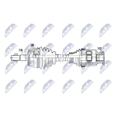 Immagine di NTY NPW DW 065 Albero motore / Semiasse Assale anteriore Dx 610mm Trasmissione automatica