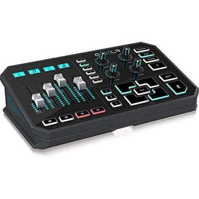 Immagine di TC Helicon GoXLR Rivoluzionaria piattaforma di trasmissione online con mixer a 4 canali, fader motorizzati, scheda audio ed effetti vocali, ufficialmente supportata su Windows