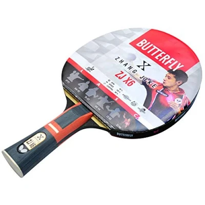 Immagine di Butterfly Zhang Jike ZJX 6, Racchetta da ping pong professionale, unisex, colore Nero/Rosso, Full size
