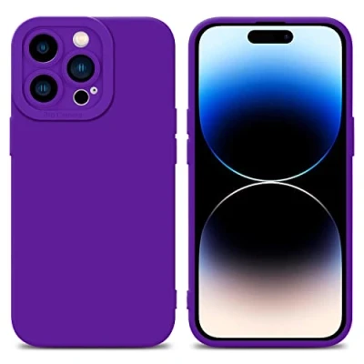 Immagine di Cadorabo Custodia compatibile con Apple iPhone 14 PRO in FLUID VIOLA SCURO Coperchio protettivo silicone TPU flessibile